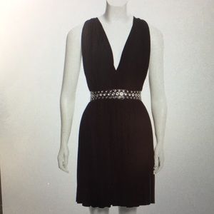 ALEXANDER WANG bk crossover leather-trimmed dress